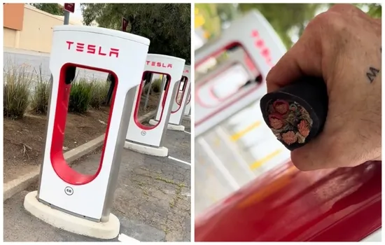 Thieves Steal Charging Cables from Tesla Supercharger