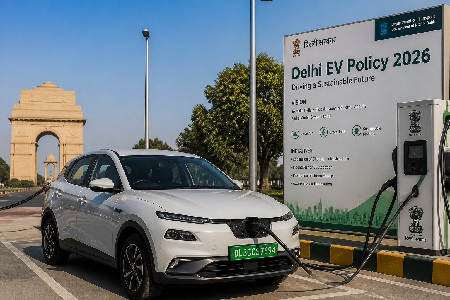 Delhi EV Policy 2026: ₹15,000 Crore Push, 100% Tax Waiver on EVs Under ₹30 Lakh